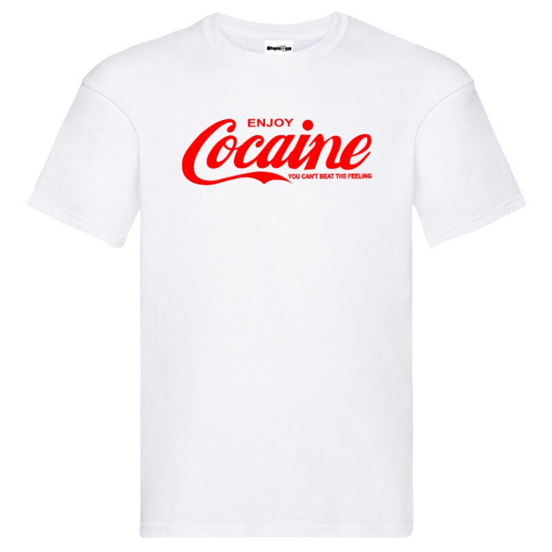 "Enjoy Cocaine" Retro-Inspired Statement T-Shirt - Available in Black & White